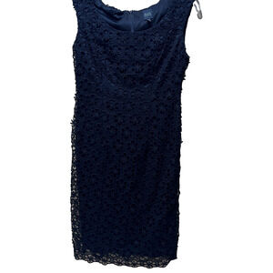 Black Saks Fifth Ave Women Dress SZ 2 Black Lace Cocktail MOB Event Eyelet Lace